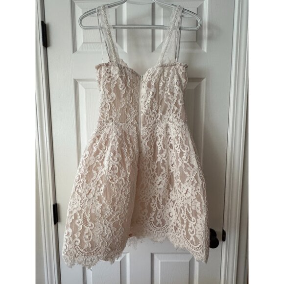 BRONX AND BANCO White Colette Lace Mini Dress | Size M | Bridal - Picture 5 of 8